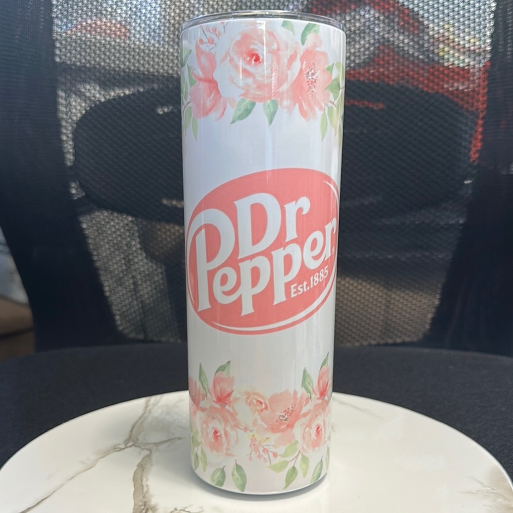 Dr Pepper Floral Tumbler